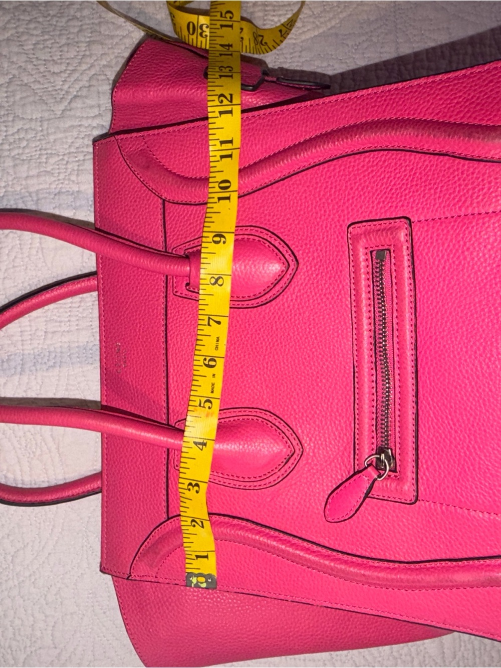 Women’s Pink Leather Tote Bag - Picture 2 of 6